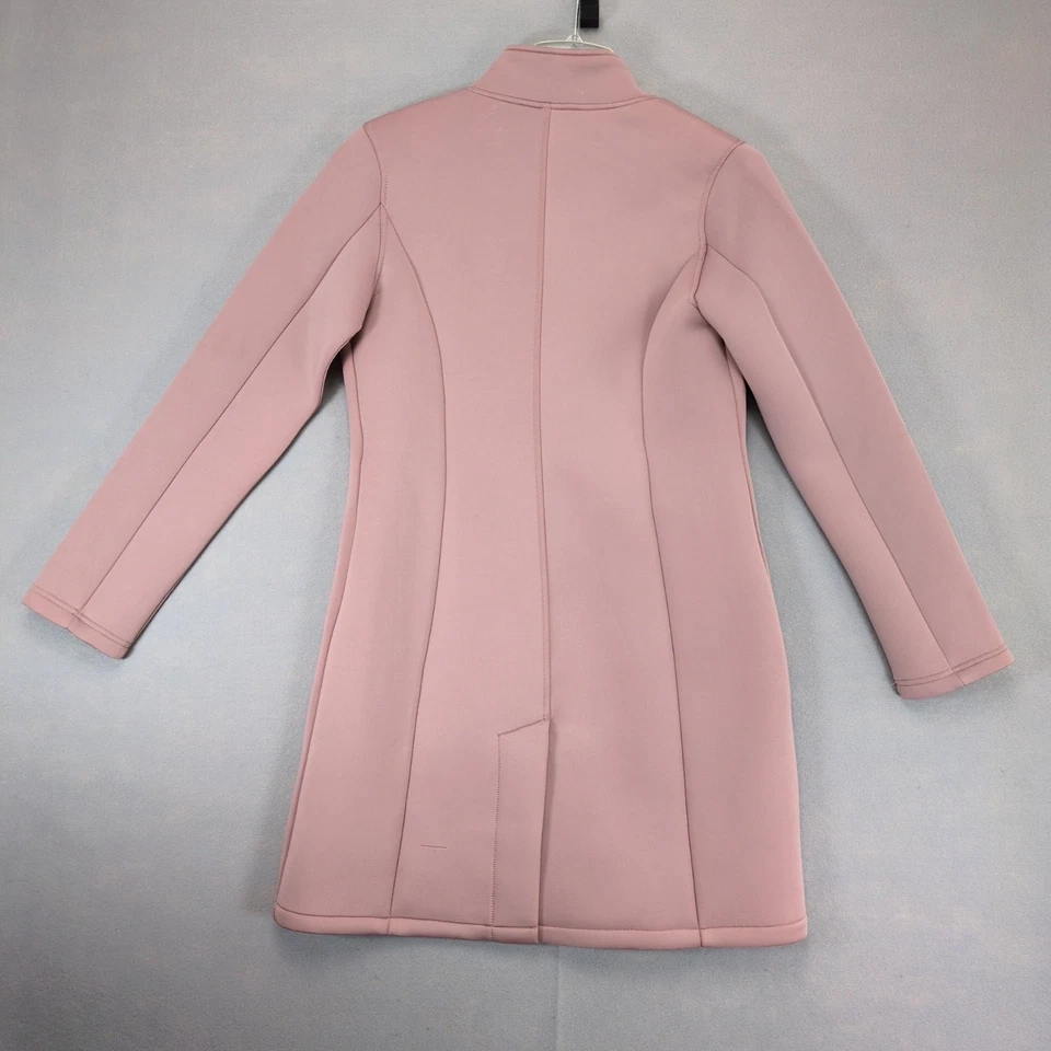 Steve Madden Women's S Pink Scuba Fabric Single Button Long Coat, Preppy Career - Imagem 2 de 4