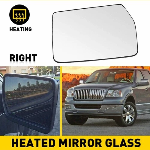 RH Passenger Side View Power Heated Mirror Glass For Ford F150 Lincoln Mark LT