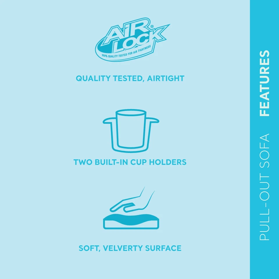 Sofá cama extraíble inflable tamaño Queen Intex sofá y silla cama, gris oscuro Foto 3 de 4