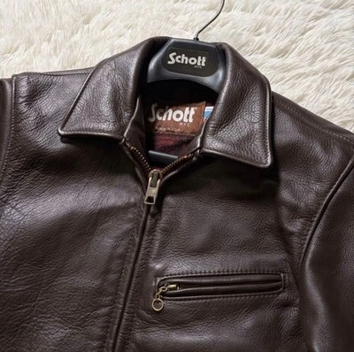 SCHOTT 681 Bordeaux Leather Highwayman Riders Tracker Jacket Size