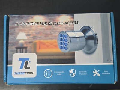 TurboLock Keyless Entry Door Lock  Electronic Keypad  Set   Complete in Box