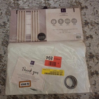 Lush Decor Insulated Grommet Window Curtain Panel 52'' x 95'' Ivory Blackout