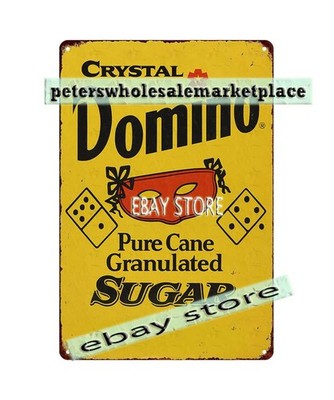 Domino pure cane Sugar mask tin sign