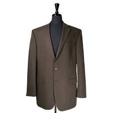 Chaps Ralph Lauren Blazer Mens 44L Brown Elbow Patch Sport Coat Jacket 2 Btn