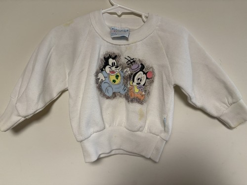 Vintage Fisher-Price Kidswear Disney White Fleece Cotton Sweatshirt 2T