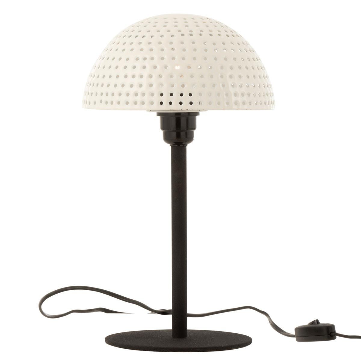 Lampe Champignon Brillant 36cm Blanc pour Ambiance Salon Cocooning