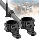 2PCS UTV ATV Whip Light Mount Flag Brackets 360°Adjustable For 1.65"-2" Roll Bar