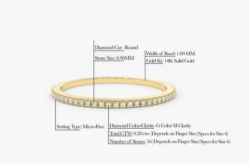 Engraved Diamond Eternity Band - Geometric Pattern Eternity Ring – ARTEMER