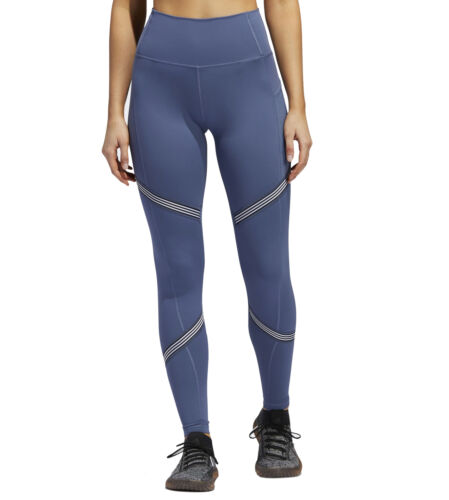 Adidas Women's Believe This 3-Stripes Athletic Leggings, Tech Ink - Picture 1 of 9