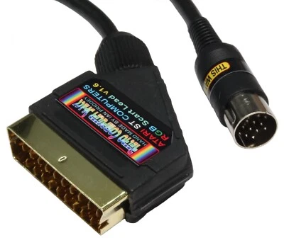 Atari ST Alta Calidad Chapado en Oro RGB Scart Plomo Video Cable TV Cable AV 2mtr