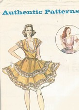 316 Sewing Pattern Square Dance Dress Full Skirt Size 12 14 16 Vintage 1970s