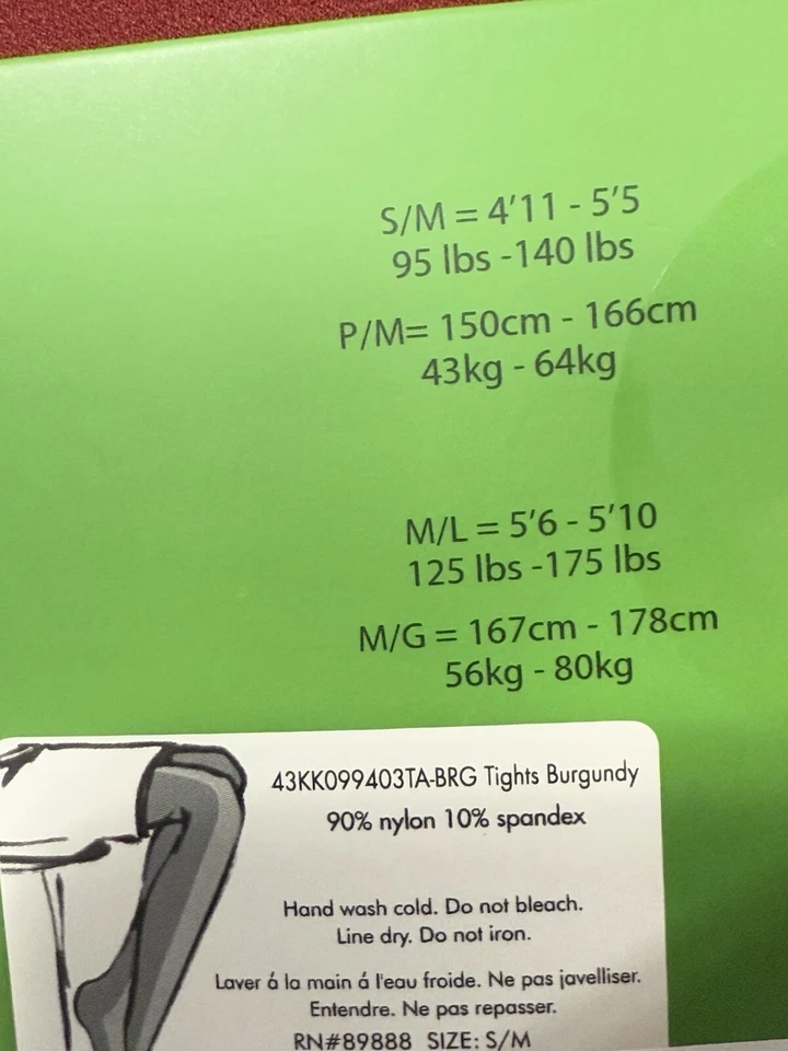 Medias Kate Spade New York Opacas Borgoña Para Mujer Talla M/L Nylon Pantimedias Nuevas Foto 4 de 4