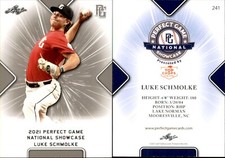 LUKE SCHMOLKE 2021 LEAF PERFECT GAME NATIONAL SHOWCASE ROOKIE CARD #241