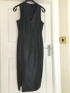 ZARA Women's Black Bodycon Dress.Size XS.Midi. Faux Leather | eBay