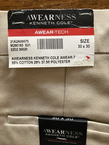 Neu mit Etikett Kenneth Cole Awearness HERRENHOSE STRETCH HELLBRAUN schmale Passform 30 x 30 - Bild 3 von 6