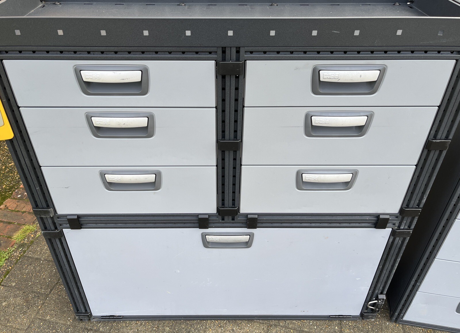 VAN RACKING SHELVING DRAWERS DRAWS VICE LIN BINS SERVICE CASE TEVO BOTT