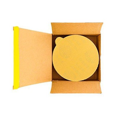 80 Grit - 5 Gold DA Sanding Discs - 9-Hole Pattern Hook And Loop - Box Of 50, 80 Grit - Box Of - Foto 2