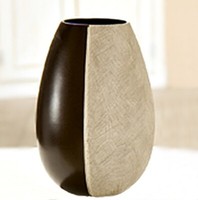 Vase Tischvase Blumenvase Keramik Beige-Braun HöHe 33Cm Gilde Trend