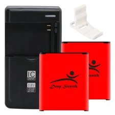 Long Lasting 2x 2620mAh Business Battery Charger for Samsung Galaxy J1 SM-J100V