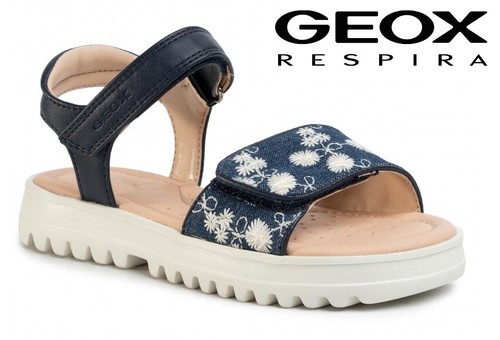 Sandali Scarpe da Bambina Geox Eleganti Estivi Bimba Con Strappi Bassi  Pelle Blu | eBay
