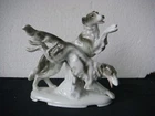 RRR RARE  Antique Porcelain FASOLD & STAUCH Germany  Borzoi Dogs  Figurine