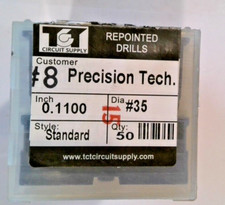 TCT REPOINTED DRILLS SLOT 35 0.1100" DIA 0.343" FLUTE LOT OF 50