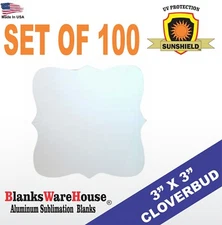 CLOVERBUD , SUBLIMATION BLANK, DOUBLE SIDED, MAGNET -  3" X 3" - Lot of 100 **