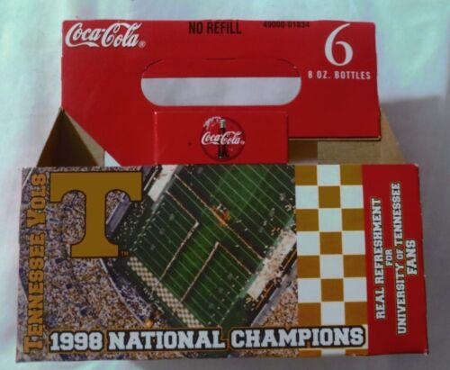 Coca Cola Classic 6 Pack Tennesse Vols National Champs 1998 Carrier carton 8oz - Picture 1 of 9