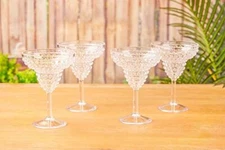 Pier 1 Emma Clear Acrylic 12 oz Margarita Glasses, Set of 4