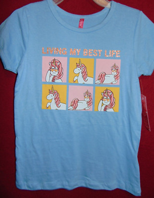 UNICORN Girl's Size 14 Tee-Shirt LIVING MY BEST LIFE by Desiree NEW w/ TAGS!