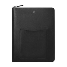 $870 MSRP - Montblanc Notepad Case with Pocket 128520 folio zip around black
