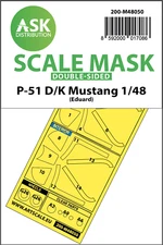 Artscale 1/48 P-51D/K Mustang double-sided mask for Eduard M48050