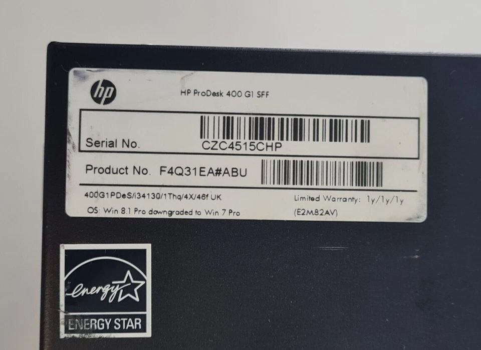 HP ProDesk 400 G1 SFF Desktop PC i3 3.40GHz 8GB RAM 1TB HDD - Image 4 of 4