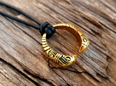 Ring Hugin Munin Raben Mittelalter Anhänger Odin Götter Kette K1.22 Wikinger Tyr