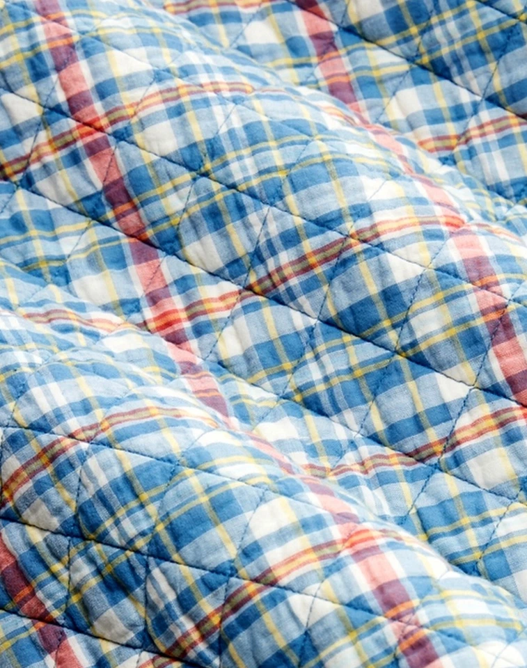 Ralph Lauren Veronique Azul Lucie Cuadros Acolchado King Cobertor Manta $430 Foto 2 de 4