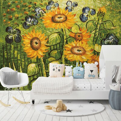 3D Painting Sunflower ZHUA1428 Wallpaper Wall Murals Removable Self-adhesive Amy