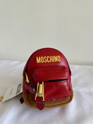 AW20 Moschino Couture Mini Leather Red Backpack/keychain/belt