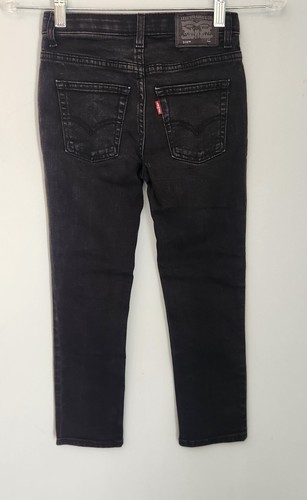 Levis 510 Boys Jeans Youth 7 Reg 6-7 Years 22x21 Black Adjustable Waist EUC - Picture 2 of 10
