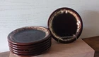 Vintage Pfaltzgraff Brown Drip Glaze Salad Plates 6.75" Lot of 7