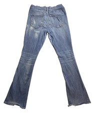 Express Jeans Slim Flare Jeans Womens 8 Blue Medium Wash Mid Rise Stretch Denim