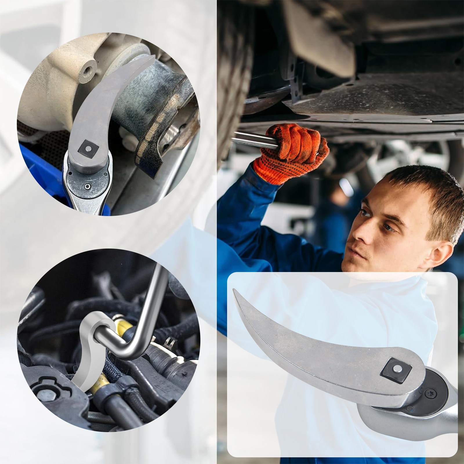 Crowbar Adapter Head Tool Adjustable Angle Head Extra Strong Pry Bar Fits 3/8"in