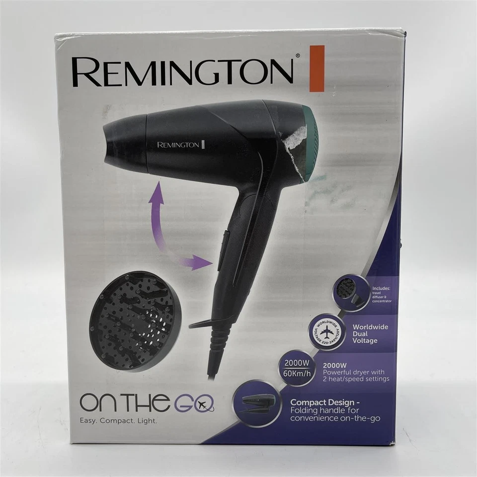 Remington Haartrockner On The Go D1500, 2000 Watt, weltweite Spannungsanpassung