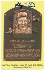   Gary Carter Signed Yellow HOF Plaque 9.5 596625