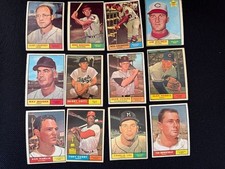 1961 Topps baseball lot of 12 including Courtney, Moore, Lau, Bowsfield, Chiti