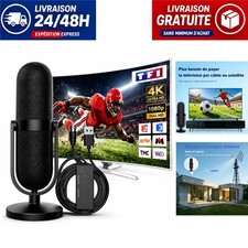 Antenne TV intérieure TNT EaseLabs HDTV 4K 1080P compacte noire