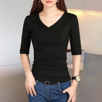 Damen V-Ausschnitt Top für Sommer Strand Neu Zustand bequeme Passform Polyester Stoff