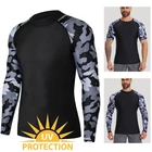Men Long/Short Sleeve UPF 50+ Baselayer Skins Compression Top Rash Guard Shirts