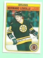 (1) NORMAND LEVEILLE 1982-83 O-PEE-CHEE # 13 BRUINS ROOKIE NM CARD (N0388). rookie card picture