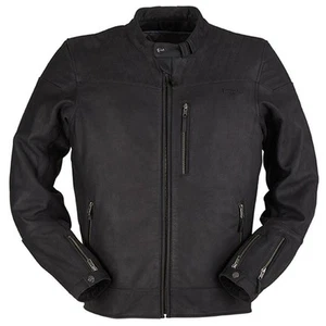 Furygan Clint Evo Leather Motorcycle Jacket Mens Ce Aa Black