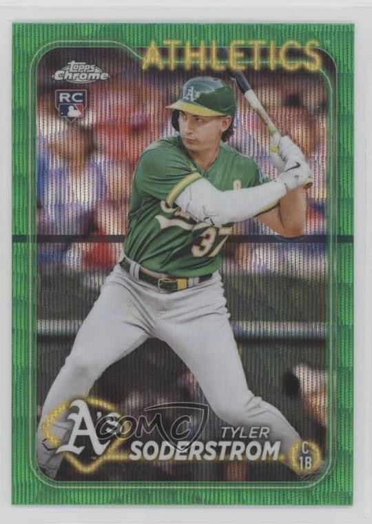 2024 Topps Chrome Green Wave Refractor /99 Tyler Soderstrom #298 1gs7